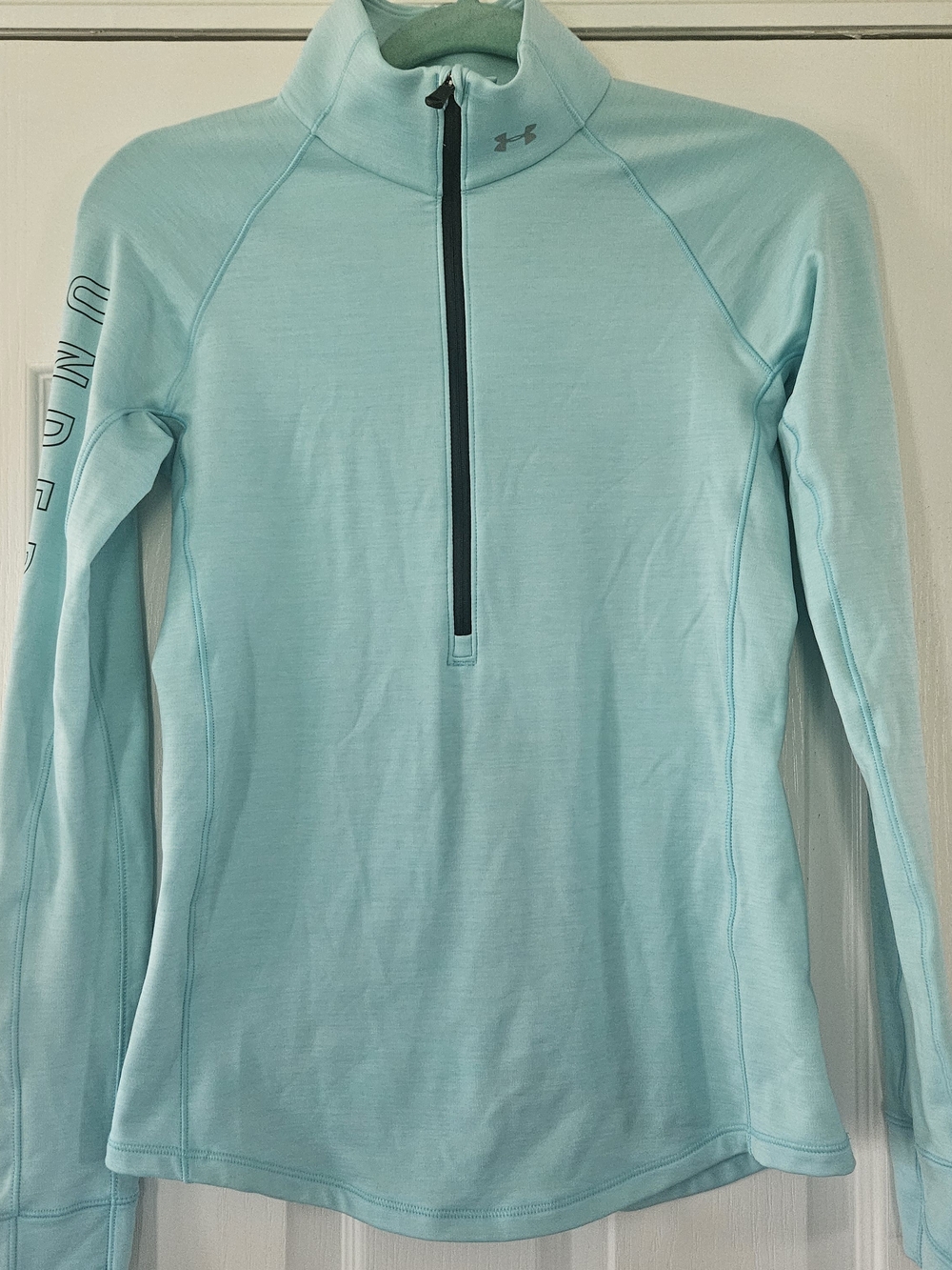 Under Armour Women's Mint Blue Quarter-Zip Swim Top